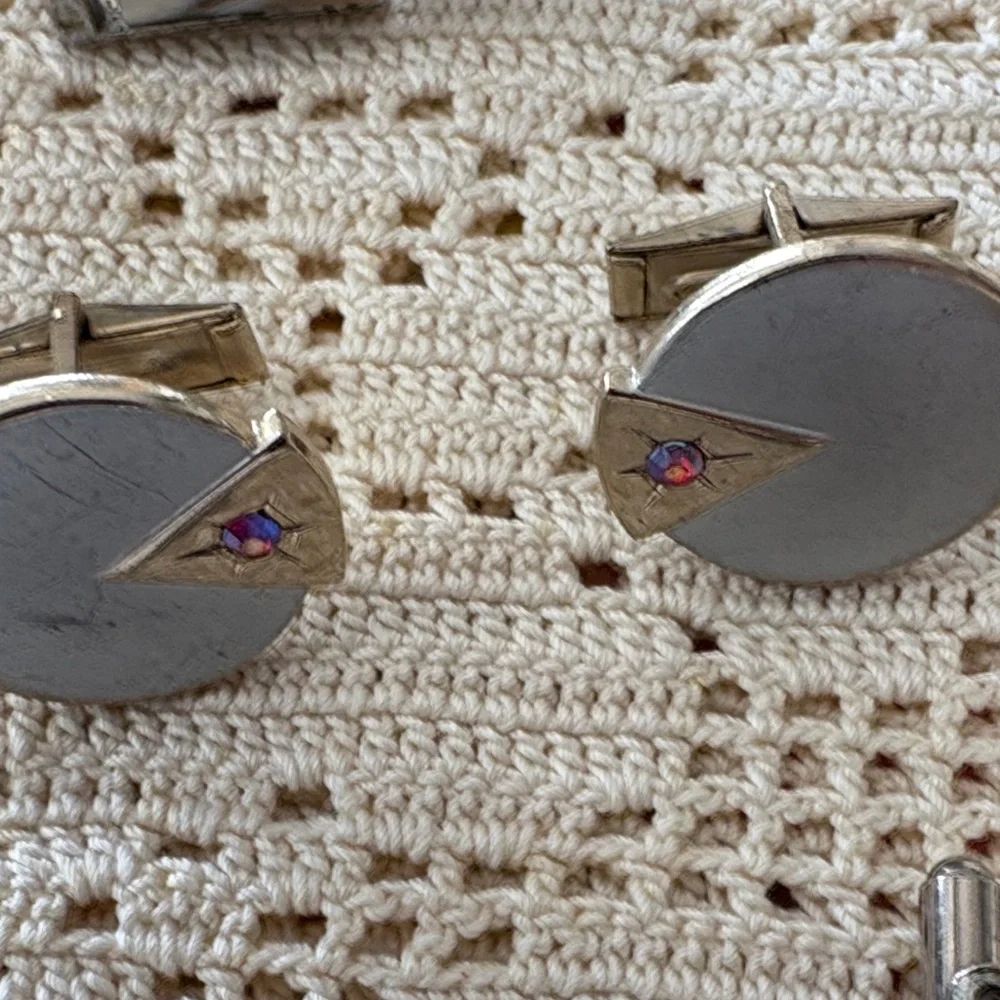 Vintage Silver and Gold Cufflinks Sets and tie tacks